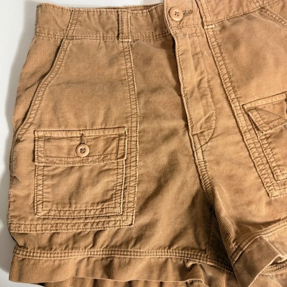 American Eagle Shorts Womens 2 Tan Cotton Utility High Rise Casual